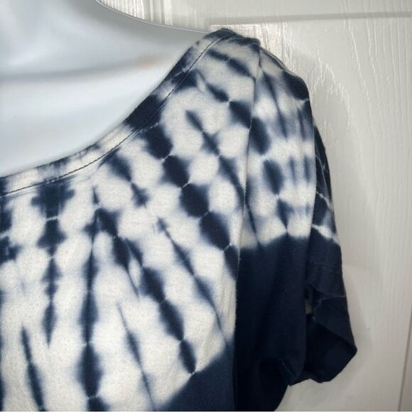 Michael Kors Navy White Tie-Dye Mini T-Shirt Dress Drawstring Jersey Dress L - Picture 5 of 10